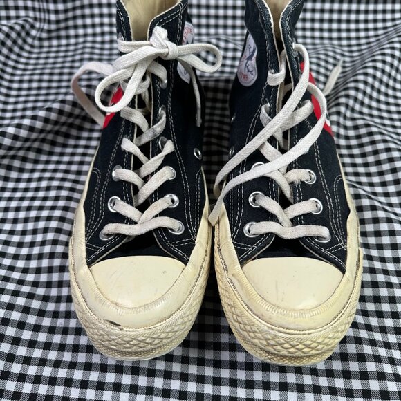 Comme des Garçons Play x Converse Chuck 70 High Black Heart Eyes Sneaker Wmns 7 - Picture 2 of 7